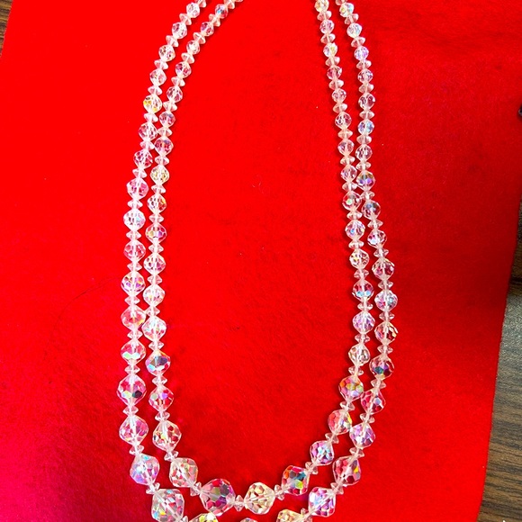 Vintage Aurora Borealis Crystal Necklace - Picture 2 of 5